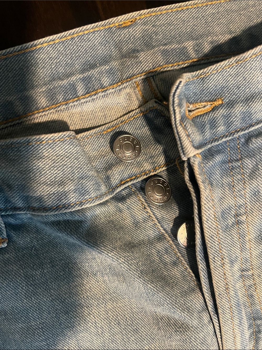 Gucci Light Blue Graffiti Denim Jeans with Script Detail - Picture 4 of 6